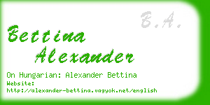 bettina alexander business card